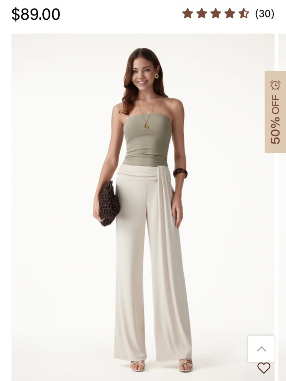 OGL Cream Wide-Leg Pants